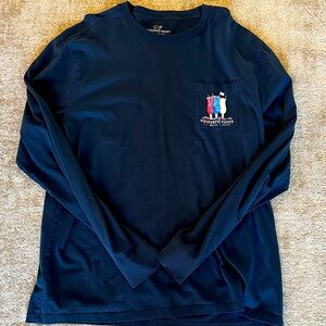 Vineyard Vines Men’s Long Sleeve Pocket T-Shirt. Men’s large. Navy blue.